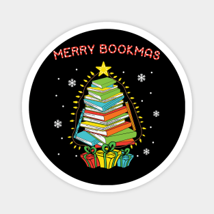 Merry bookmas book christmas tree Magnet